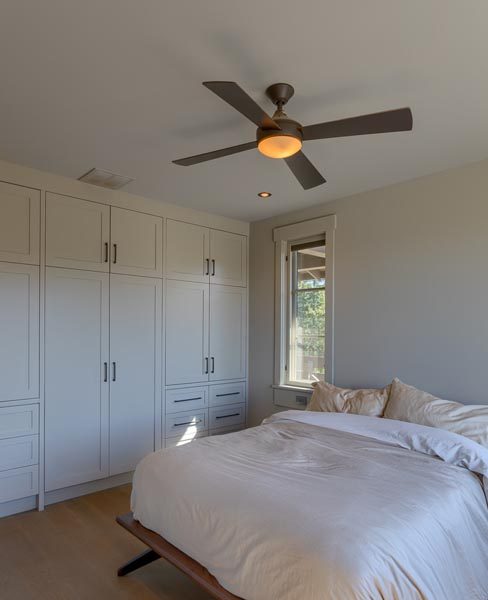Custom Made White Bedroom Cabinets And Bed By Garner Woodworks