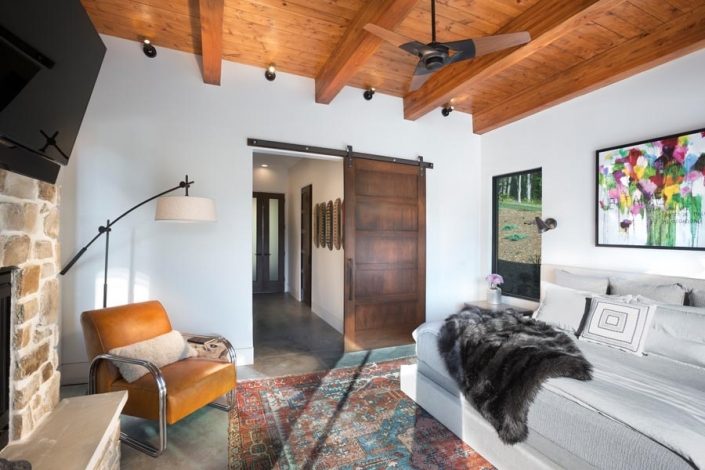 TV Room With Custom Built Door From Garner Woodworks