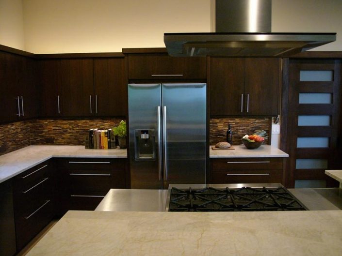 White Marble Counter Top In Kitchen By Garner Woodworks