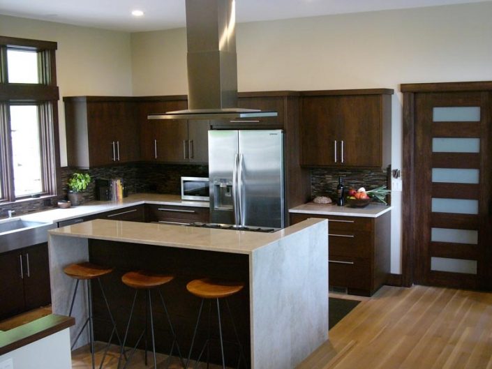 Kitchen with Custom Built Cabinets By Garner Woodworks